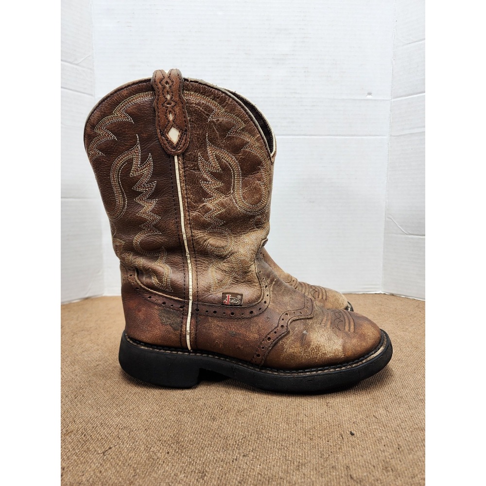 Justin Gypsy Boots Womens 6B Brown Leather Western Workwear - Picture 5 of 8